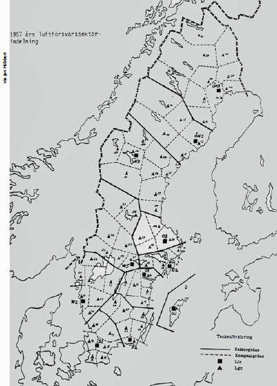 1957 års luftförsvarssektorindelning